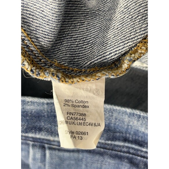 J Crew Denim Trucker Jacket Y2K Small Womens Med Wash Blue Stretch Cotton Blend - Picture 11 of 12